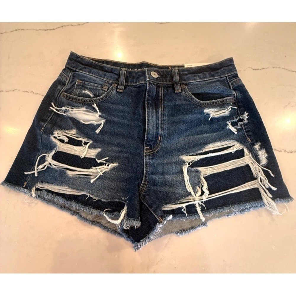 American Eagle Denim Mom Jeans Shorts Womens 4 27W Strigid Super High Rise NWT
